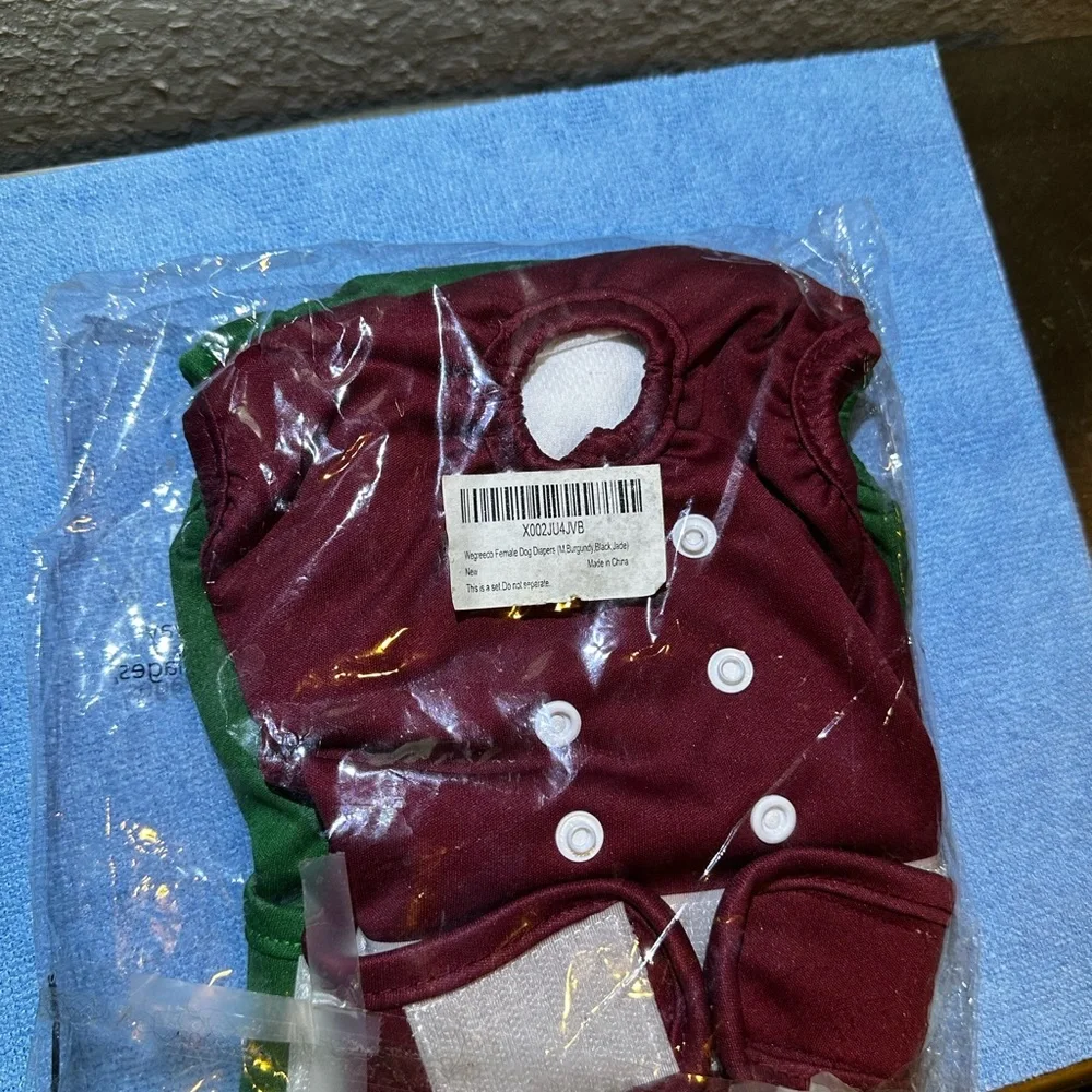 Green and Red Dog Cloth Diaper Set